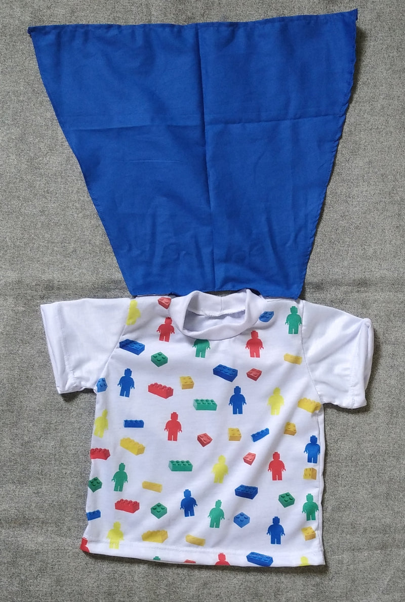 Camiseta Lego Personalizada Infantil com Capa