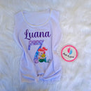 Camiseta Personalizada de Amarrar Infantil Pequena Sereia