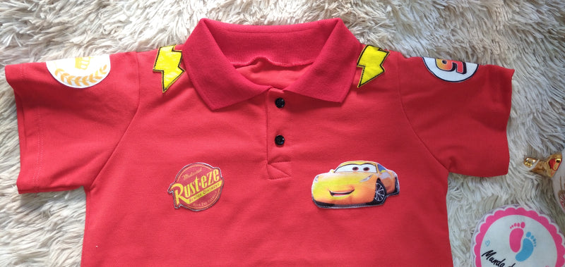 Camiseta Polo Personalizada Carros  Infantil