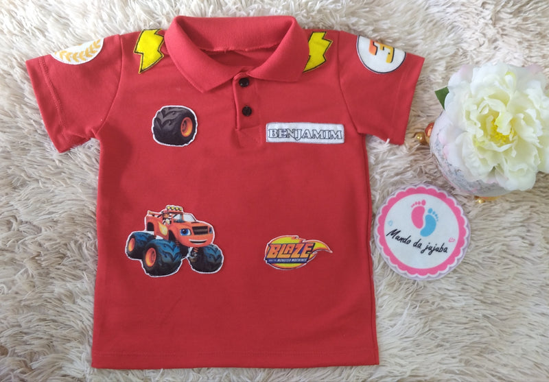 Camiseta Personalizada Blaze Monster Infantil