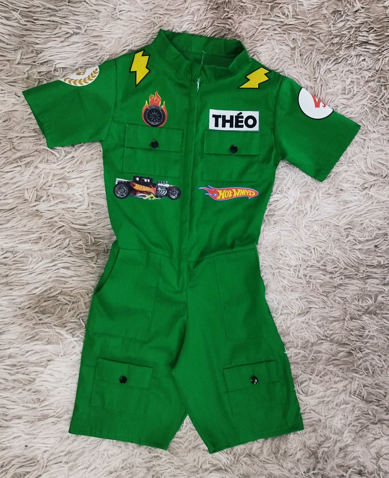 Macacão Hotwheels Infantil com abertura de zíper infantil
