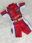 Macacão hotwheels Nascar curto infantil