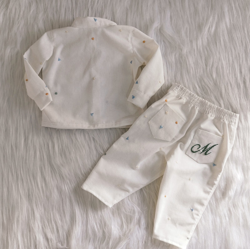 Conjunto Matheus 365 Sorrisos com Detalhes Bordado a Mão Infantil