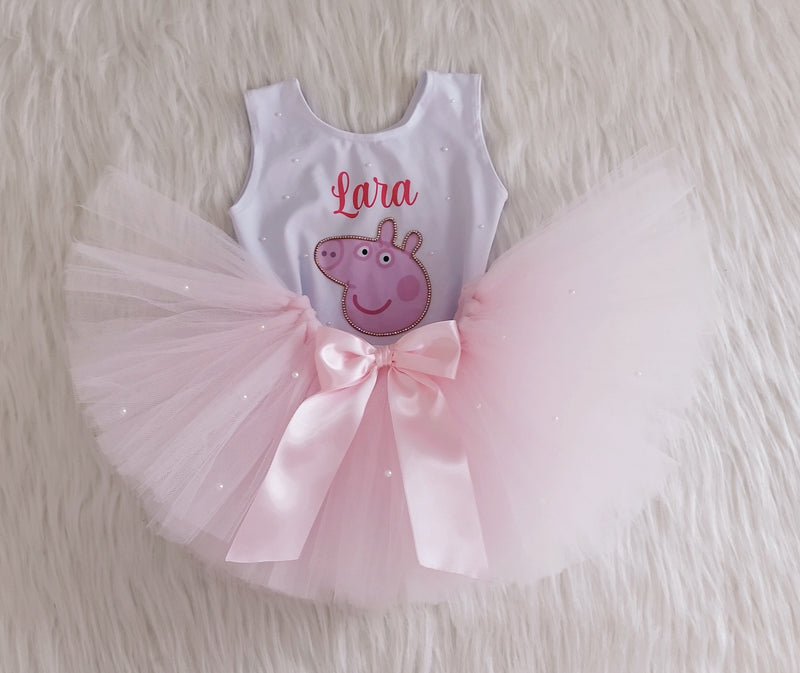 Collant Peppa com Detalhes de Pérola e Strass Infantil