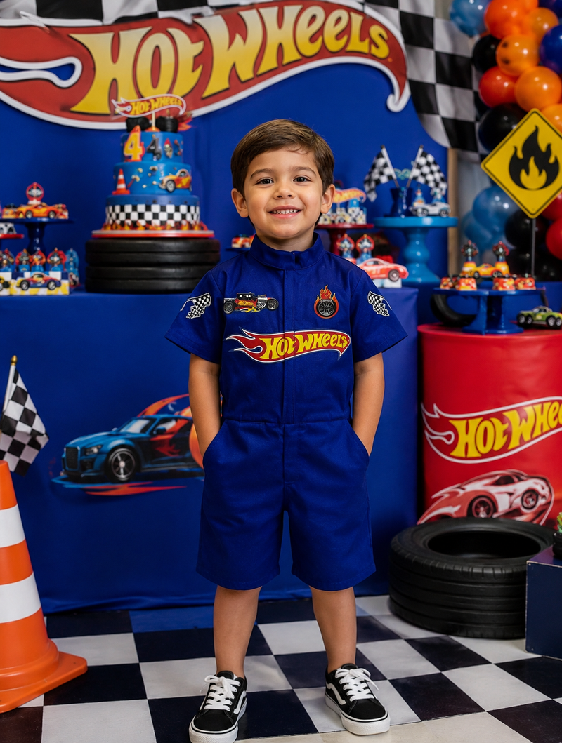 Macacão Hotwheels simples infantil