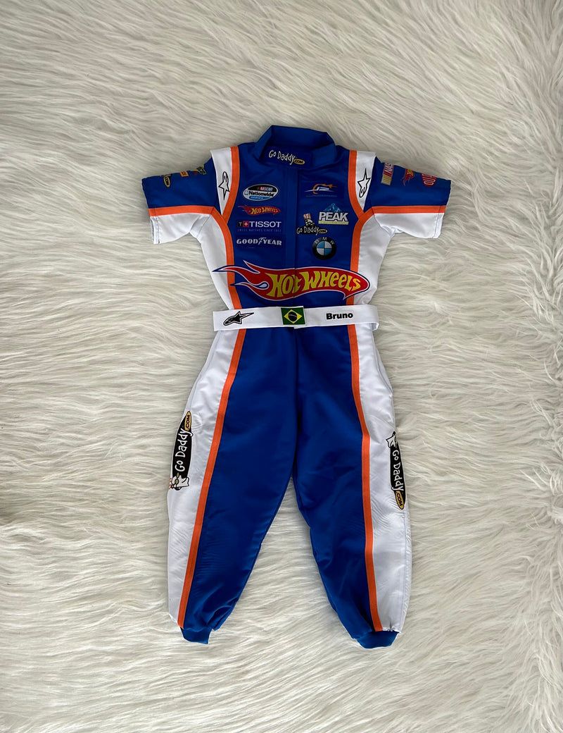 Macacão hotwheels nascar infantil