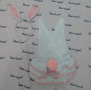 Jardineira Coelho + Tiara Infantil