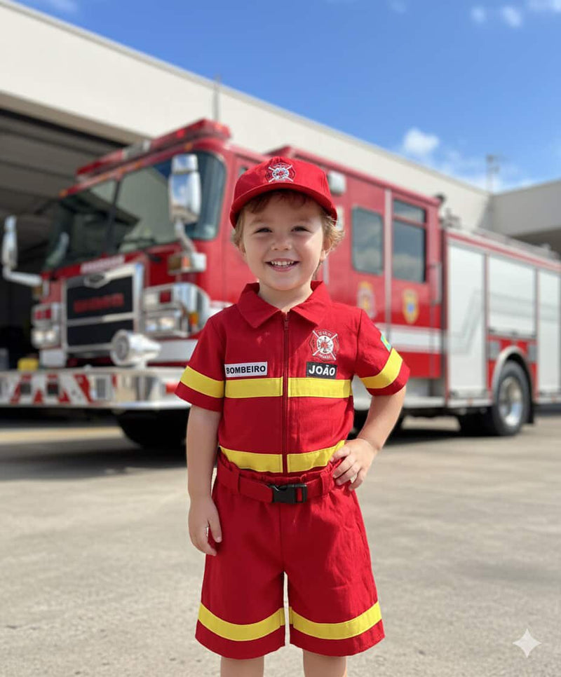 Fantasia Bombeiro Infantil Curta