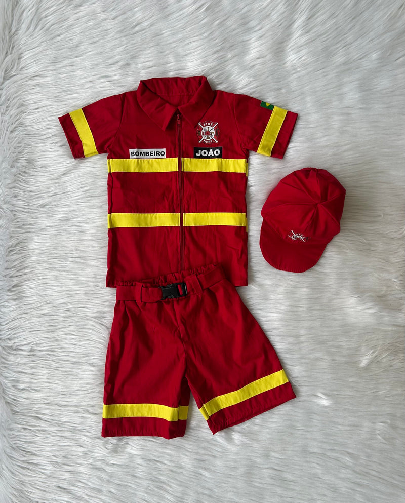 Fantasia Bombeiro Infantil Curta