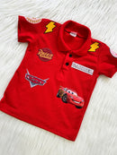 Camiseta Polo Carros com estampa nas costas Infantil