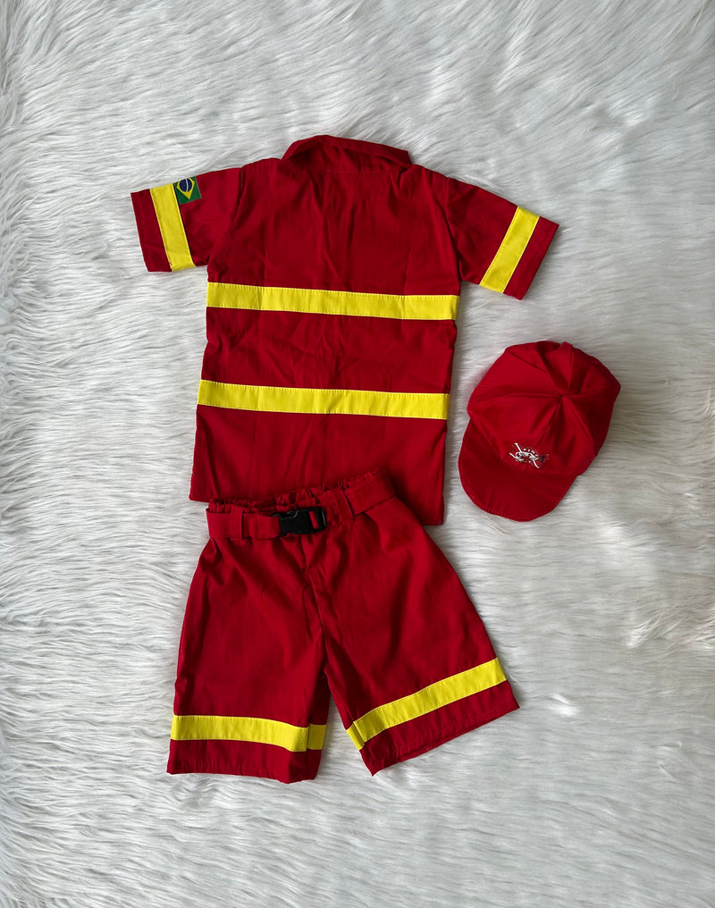 Fantasia Bombeiro Infantil Curta