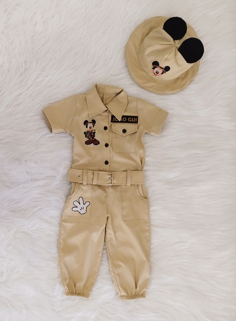 Macacão Mickey Safari + Chapéu