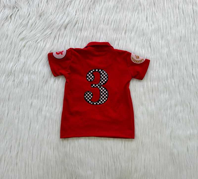 Camiseta Polo Carros com estampa nas costas Infantil