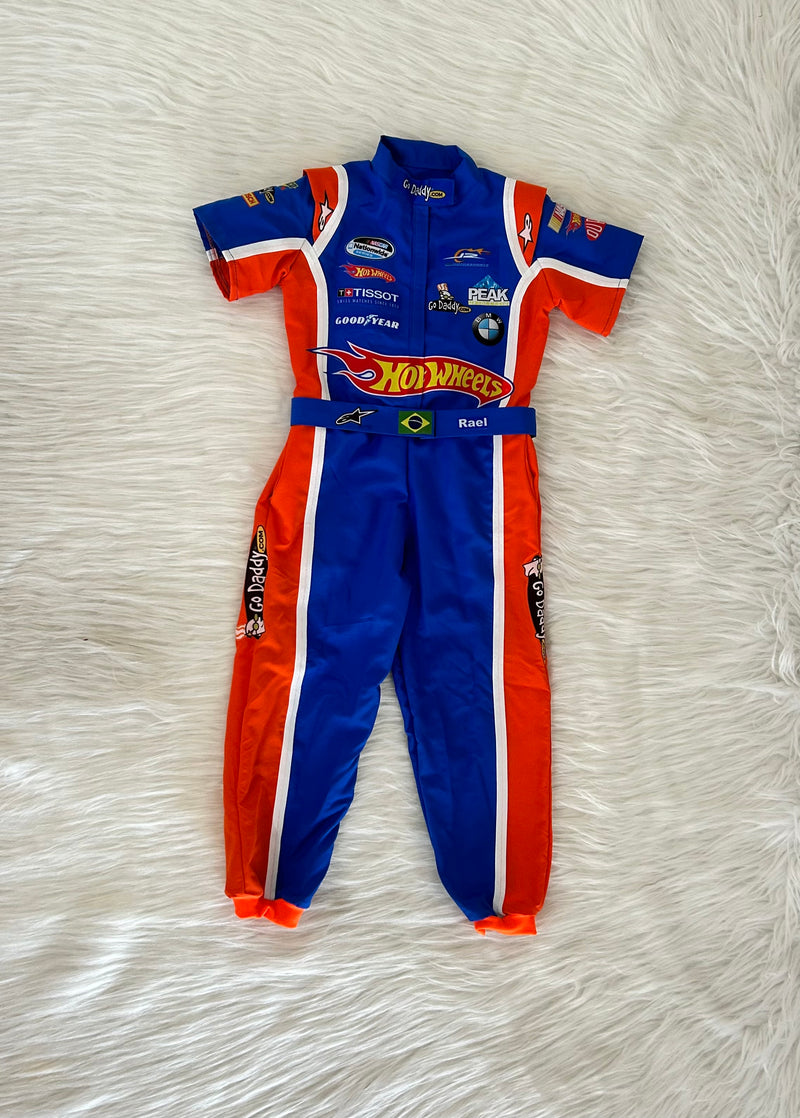 Macacão hotwheels nascar infantil