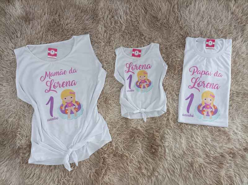 Kit Familia Camisetas Pool Party Personalizado