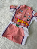 Macacão hotwheels nascar infantil