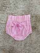 Rosa Bebê com laço de bolinha