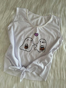 Camiseta Infantil de Amarrar – Fantasminha Divertido 👻✨