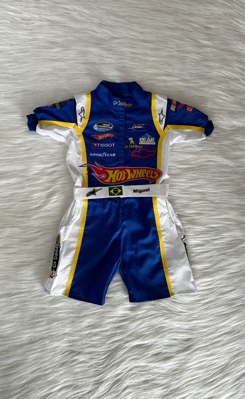 Macacão Hot Wheels NASCAR - Com Punho na Manga e Personalização nas Costas 🏎🔥