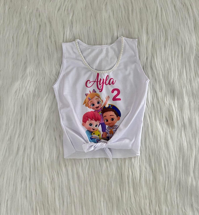 Camiseta Personalizada Infantil Bebefinn – Modelo de Amarrar 👕✨