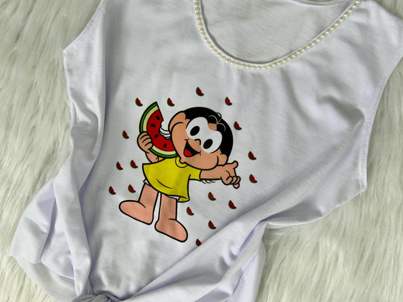 Camiseta Infantil Personalizada de Amarrar – Magali 🍉✨