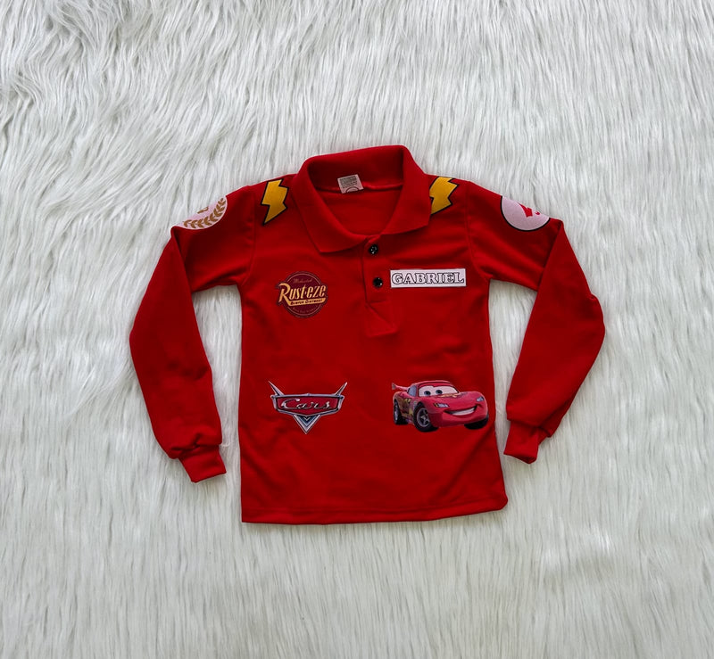 Camiseta Polo Carros Infantil