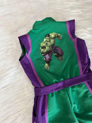 Macacão Hulk com Detalhe Roxo na Lateral Infantil 💚💜