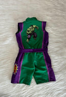 Macacão Hulk com Detalhe Roxo na Lateral Infantil 💚💜