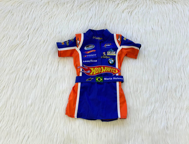Macacão Hot Wheels Nascar - Short Saia Infantil 🏎️🔥