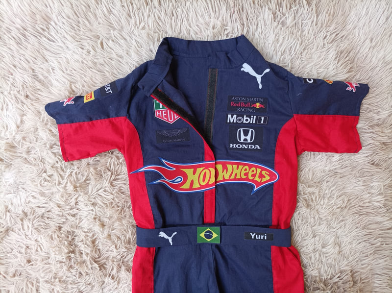 Macacão hotwheels REDBULL infantil